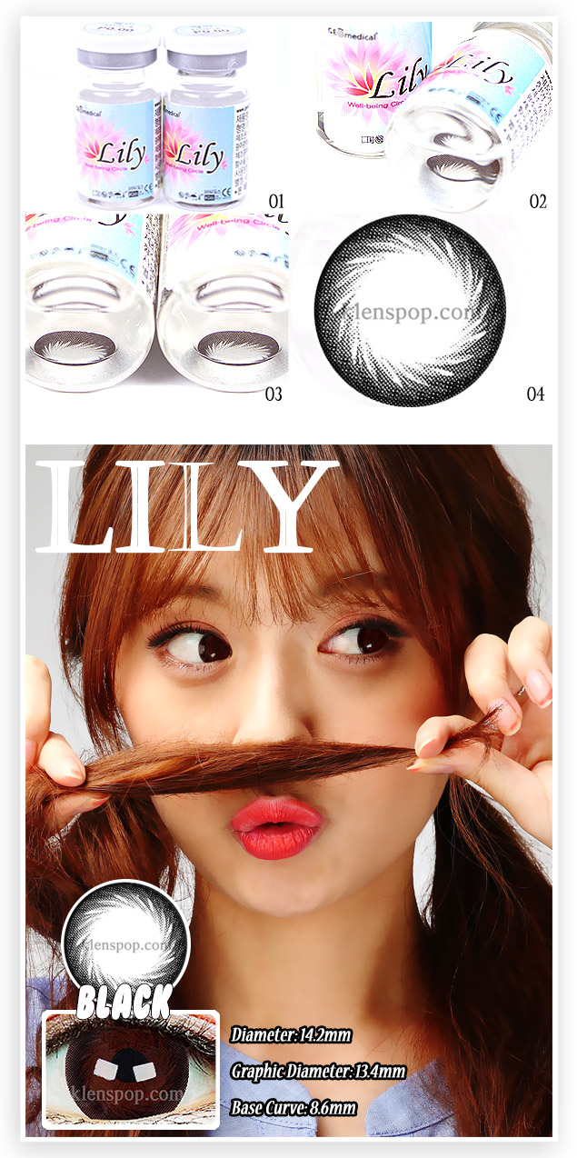 Description Imges of Lily Black Color Contacts
